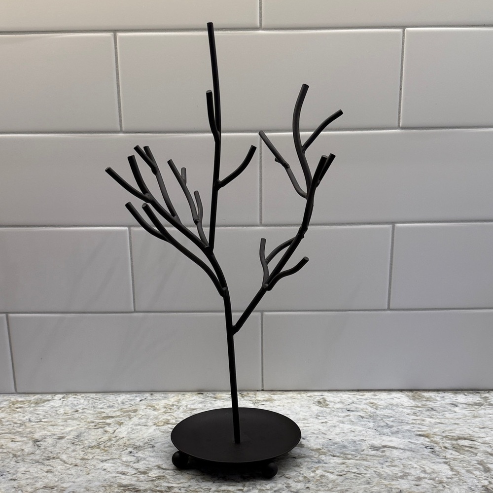 Pier 1 Black Metal Jewelry Tree Stand